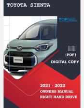 TOTOTA SIENTA 2021-2022 OWNERS MANUAL IN ENGLISH